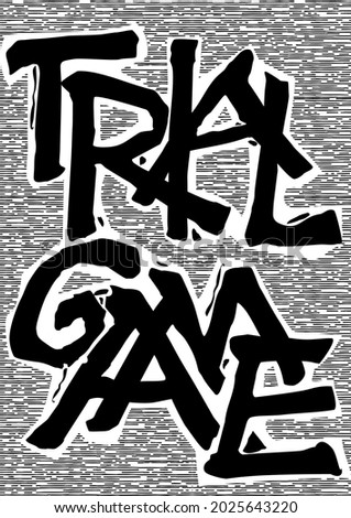 Cycling Related Words Calligraphy Graffiti Style in Monochrome  Suitable for Tshirt, Poster, Merchandise