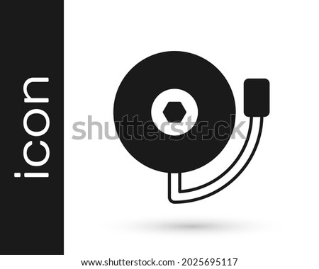 Black Ringing alarm bell icon isolated on white background. Fire alarm system. Service bell, handbell sign, notification symbol.  Vector