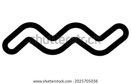 Vector illustration of black wavy line like a caterpillar