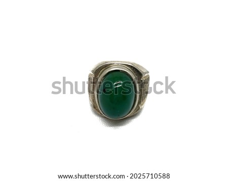 Men's Ring With Gemstones. Gemstone Size Is Quite Large. This Gemstone Ring Was Photographed From The Front.
