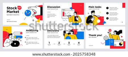 Presentation and slide layout background. Design template with business people. Use for business annual report, flyer, marketing, leaflet, advertising, brochure, modern style. Vector illustration Royalty-Free Stock Photo #2025758348