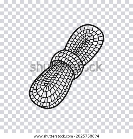 Hand drawn Climber Rope isolated on transparent background. Vector illustration.