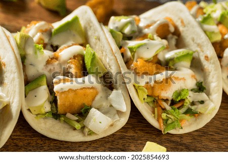 Homemade Fried Chicken Tacos with Lime and Avocado