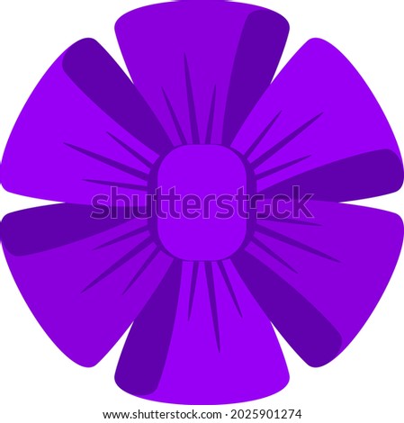 Decorative festive lilac bow. Icon for greeting cards, certificates and invitations for birthday, wedding, celebration. Flat vector illustration.