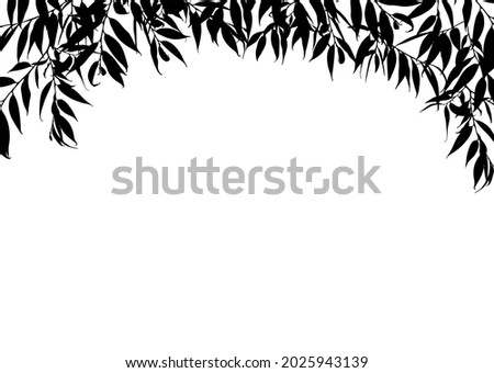 Frame with leaves isolated on a white background.