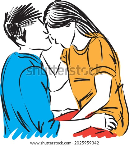 couple man and woman having fun together vector illustration