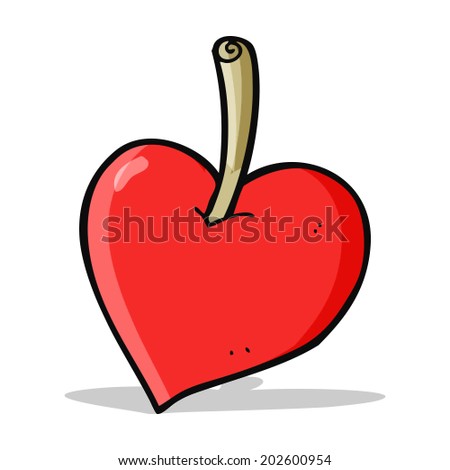cartoon love heart apple