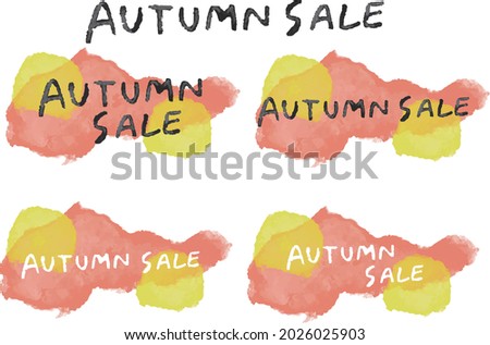 Watercolor touch autumn sale logo title 
