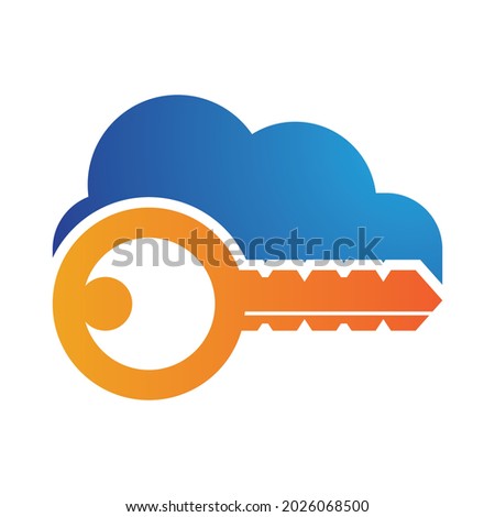 Key cloud logo vector icon design