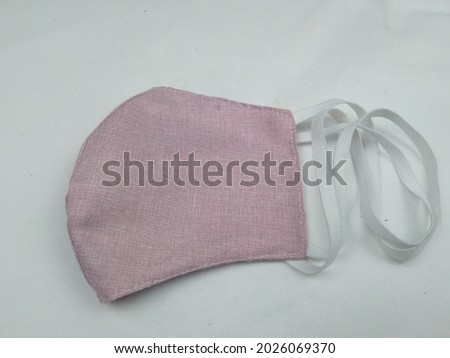double layer cotton cloth mask with pink rubber band