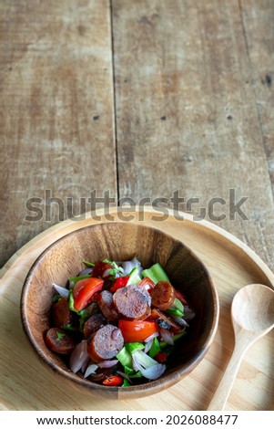 Chinese sausage salad, the most delicious salad menu Plus it's easy to make at home. It's delicious to eat with steamed rice or boiled rice. and have good health