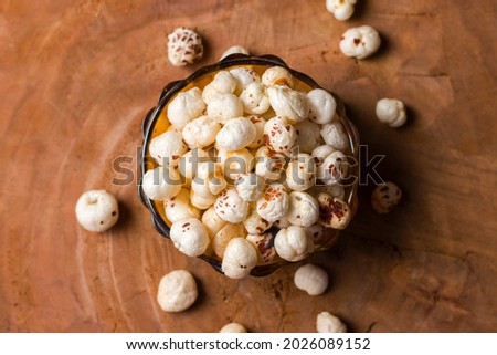 makhana is lotus seeds or fox nuts used to preparing various foods in India.