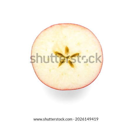 Piece of fresh red apple on white background
