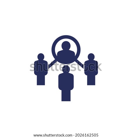 Coordinating or coordinator icon with people Royalty-Free Stock Photo #2026162505