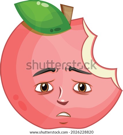 Pink apple cartoon vector art and illustration