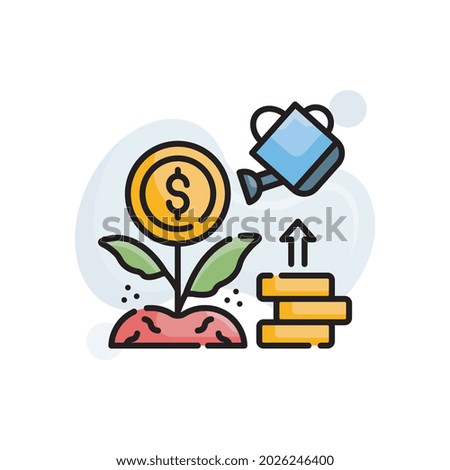 investment vector outline filled icon style illustration. EPS 10 File