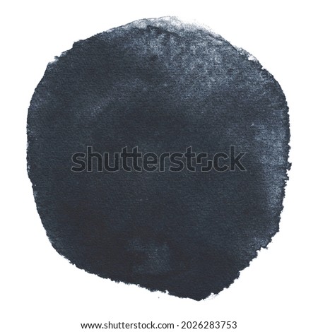 Hand drawing watercolor abstract black round brush stroke. Use for poster, print, card, pattern, design, background