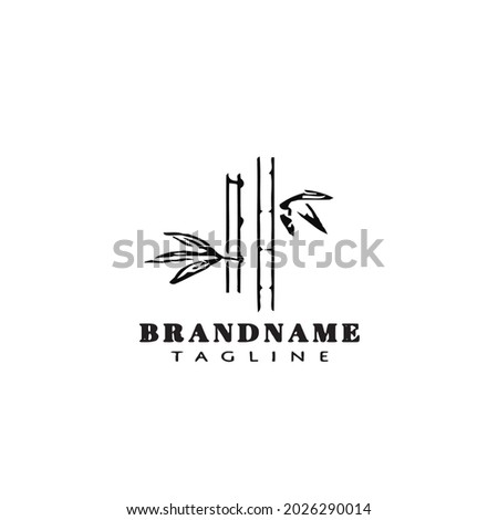 bamboo cartoon logo design template icon black modern vector traditional