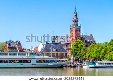 City hall and Luther Church in Leer, Lower Saxony, Germany  Royalty-Free Stock Photo #2026292663