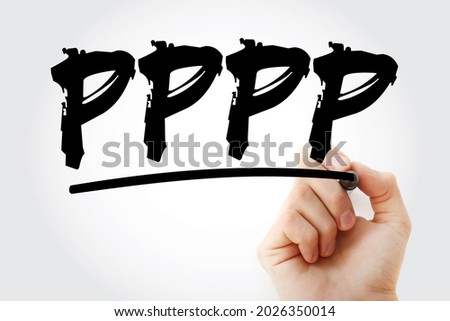 PPPP - Product Price Promotion Place acronym with marker, business concept background