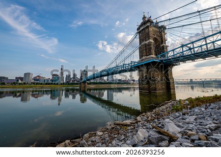 Sunrise from Roebling Bridge and Smale Riverfront Park