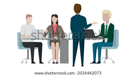 Business presentation of financial performance to the team - Vector illustration