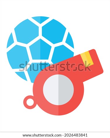 Ball, whistle fully editable vector icon

