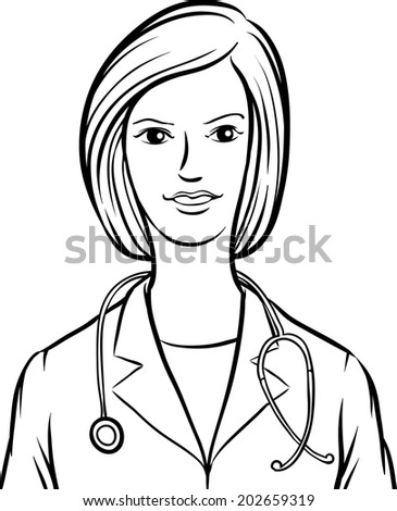 whiteboard drawing - doctor woman