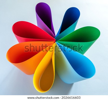 Sheets of multi-colored paper. Colors of rainbow. LGBT community symbol.