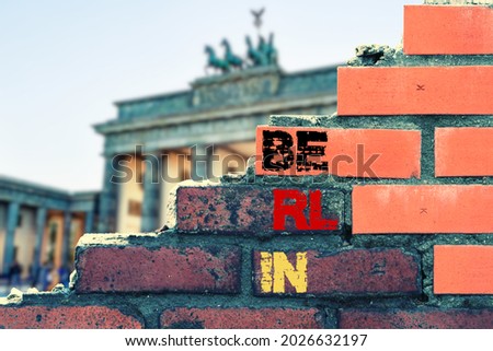 A piece of a wall and Berlin Royalty-Free Stock Photo #2026632197
