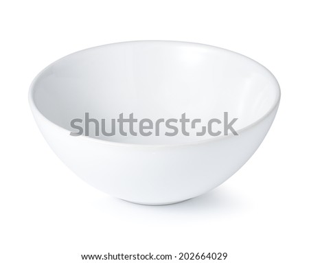 white bowl isolated on white background Royalty-Free Stock Photo #202664029
