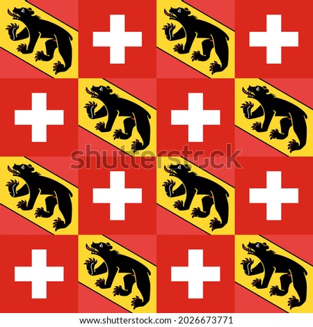 switzerland and bern flags, seamless pattern. vector illustration

