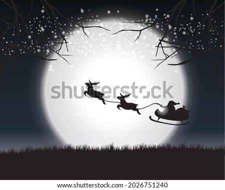 Christmas wallpaper with white full moon