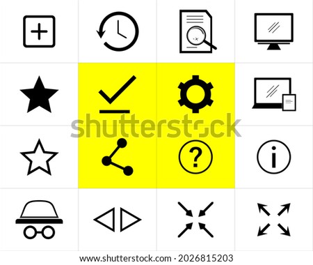 Vector graphic of new tab, history, search on page, desktop site, bookmarks, download completed, settings, recent tabs,..., new incognito tab, back and forward, zoom out, zoom in.