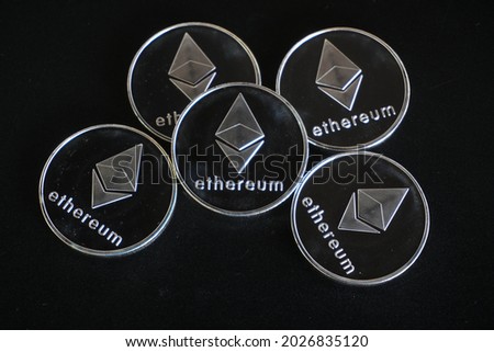 Ethereum coin concept digital money, bitcoin 