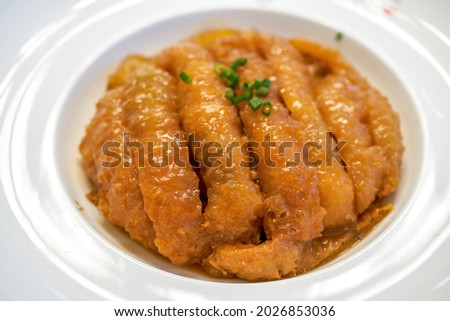 A delicious Chinese dish, braised pork with taro