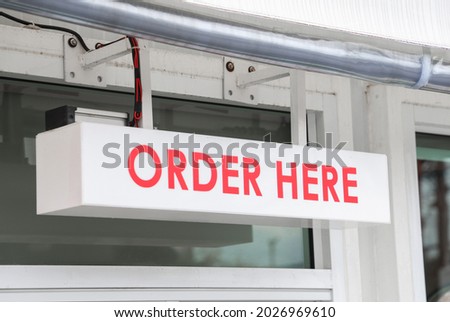 order here sign at cafe restaurant