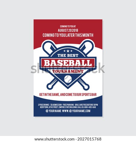 Baseball Flyer Vector layout design template for extreem sport event, tournament or championship