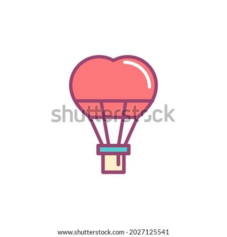 heart shaped balloon icon. Vector illustration