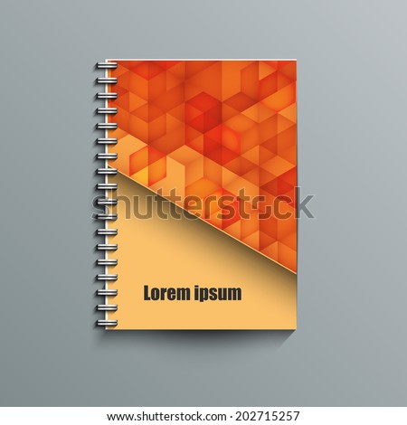 Notepad template with abstract background. Eps10 Vector illustration