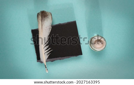Empty space paper tag with  feather  for copy space your own words