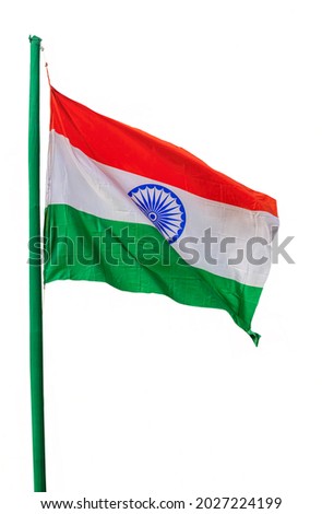 Indian national flag isolated on white background. 