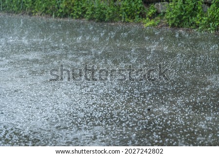 Storm with hailstones - precipitation with grains of ice Royalty-Free Stock Photo #2027242802