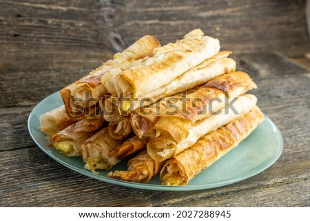 Easy Homemade Chicken Taquitos.food concept 