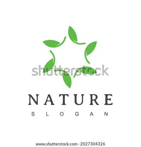 Star Leaf Logo, Nature Symbol
