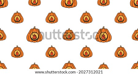 pumpkin Halloween seamless pattern vector cartoon ghost lamp scarf isolated repeat wallpaper tile background illustration icon symbol doodle design