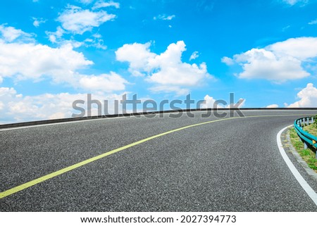 Empty and clean asphalt road and sky landscape in summer, Asia