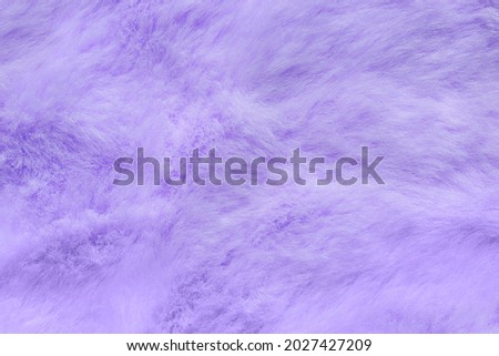 Purple fur texture top view. Lilac fluffy fabric coat background. Winter fashion violet color trend feminine flat lay, female blog backdrop text signs desidgn. Girly abstract wallpaper textile surface