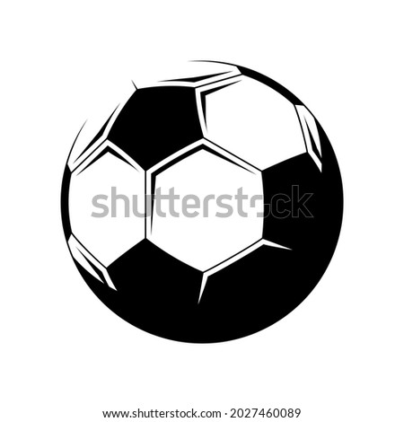 Vector monochrome outline polygonal soccer ball icon. Football symbol.