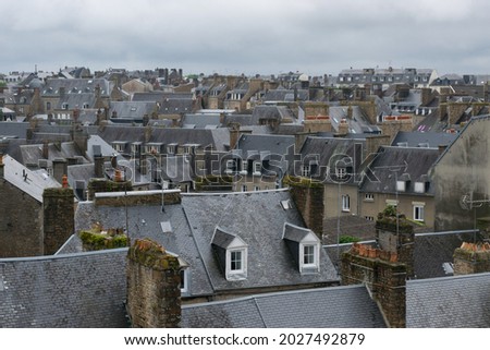 Beautiful rooftops of the city of Avranches in France